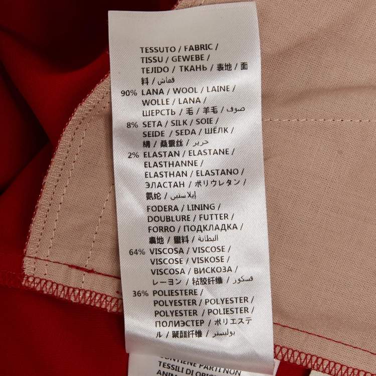 مملوكة مسبقًا Gucci Red Lady Bug Embroidered Wool Trousers M