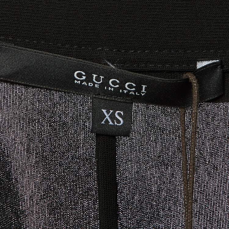 Pre Owned Gucci Black Jersey Pocket Front Mini Dress XS