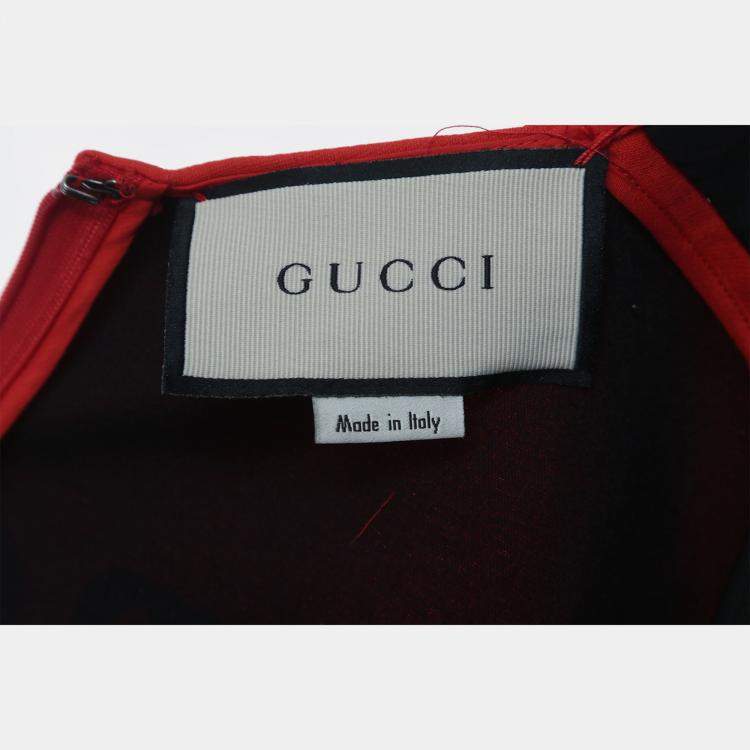 Pre Owned Gucci Red Sequin Embellished Dress Size M