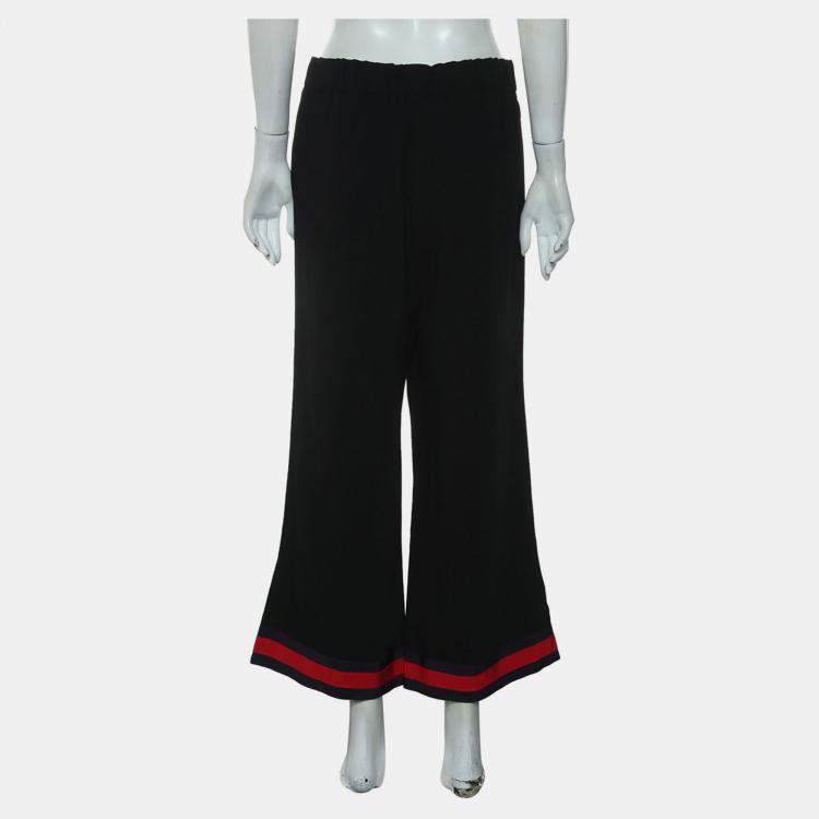 Pre Owned Gucci Black Web-Stripe Long Pants M