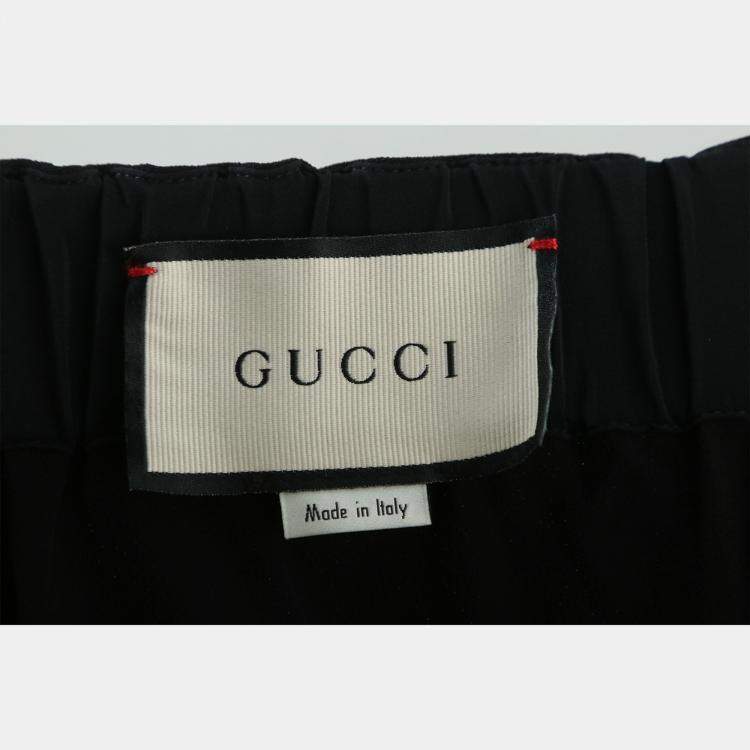 Pre Owned Gucci Black Web-Stripe Long Pants M