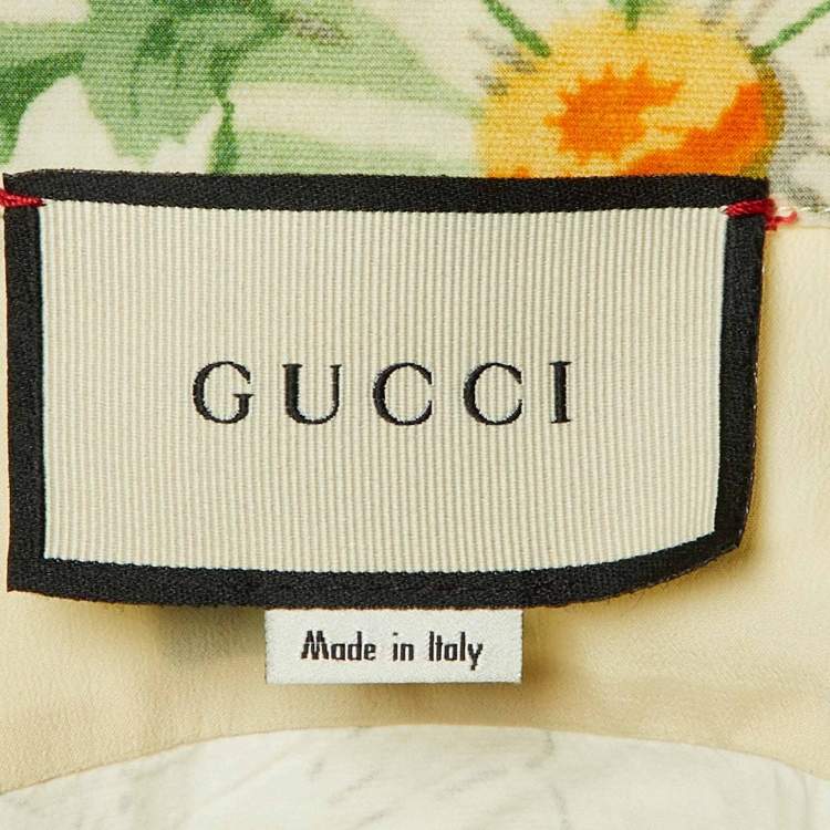 Pre Owned Gucci Multicolor Floral Print Cotton Maxi Dress XS