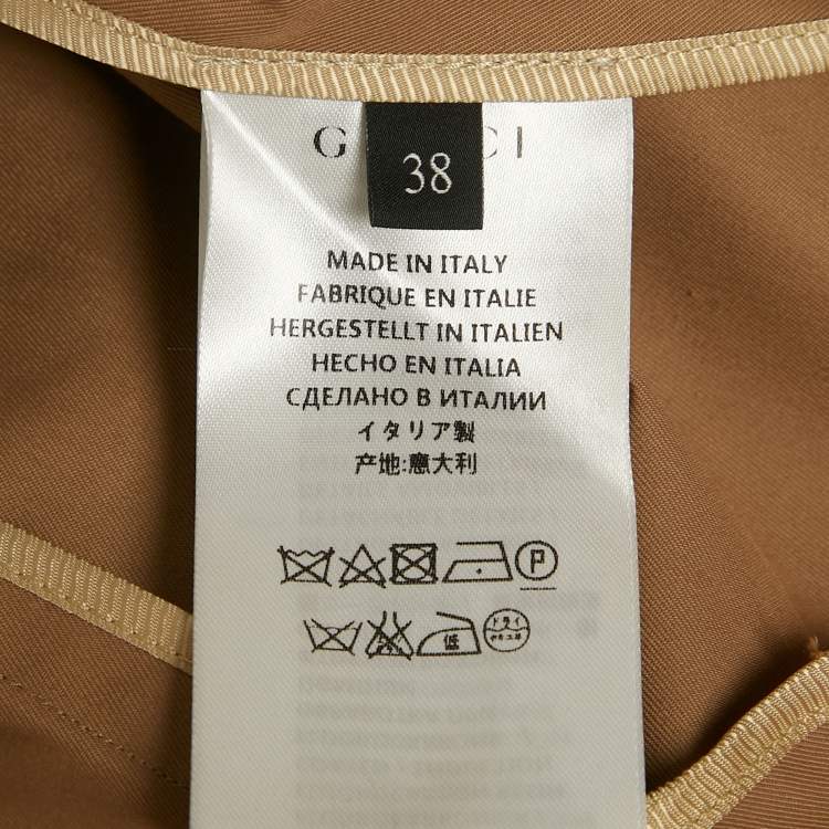 Pre Owned Gucci Beige Gabardine Button Detail Belted Coat S