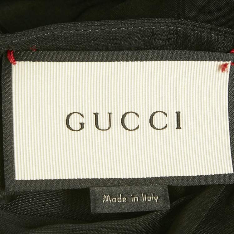 Pre Owned تنورة ميدي غووتشي صوف أمير ويلز أحادية اللون بحجم متوسط (ميديون)