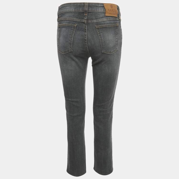 Pre Owned بنطلون جينز غوتشي سكيني دينم رمادي خصر 27 بوصة