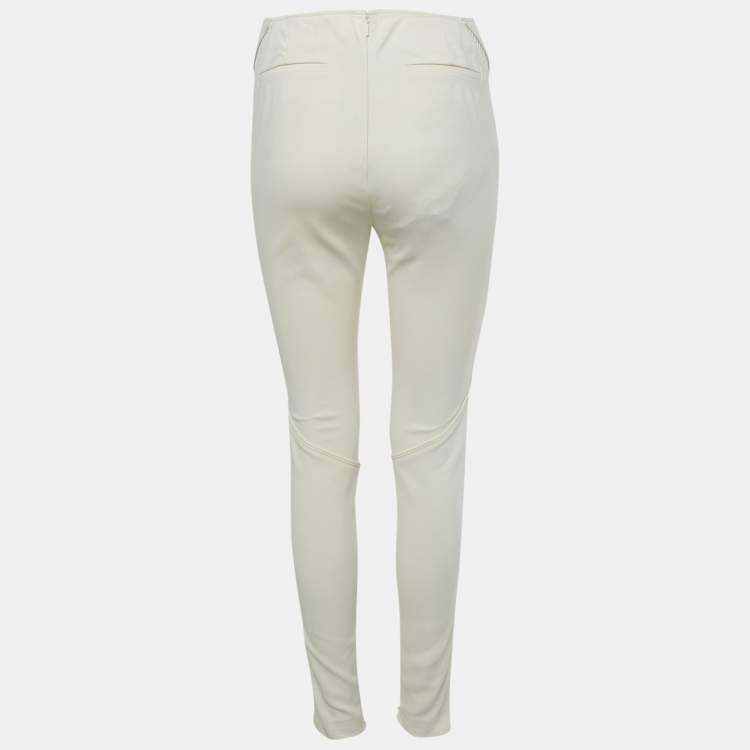 مملوكة مسبقًا Gucci Cream Mesh Trim Cotton Blend Trousers S