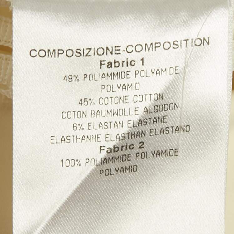 مملوكة مسبقًا Gucci Cream Mesh Trim Cotton Blend Trousers S