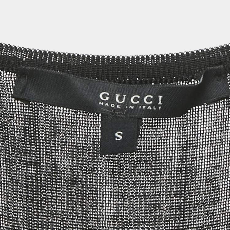 Pre Owned Gucci Black Jersey Tank Top S
