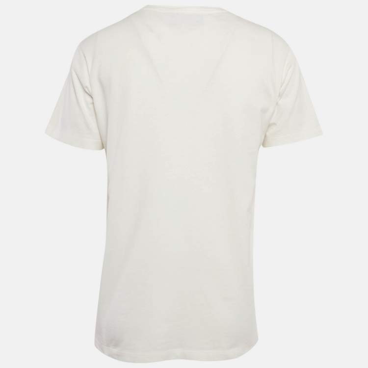 Pre Owned Gucci X Adidas White Logo Print Cotton Crew Neck T-Shirt S