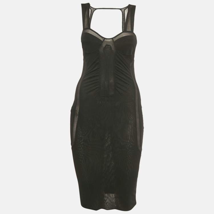Pre Owned Gucci Black Jersey Sleeveless Midi Dress S