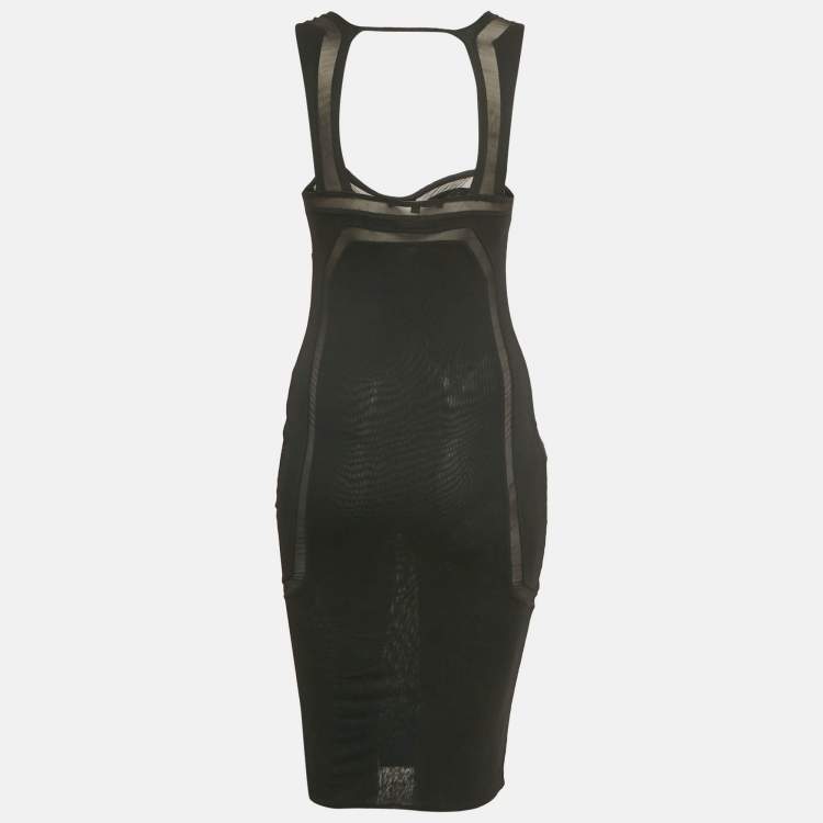 Pre Owned Gucci Black Jersey Sleeveless Midi Dress S