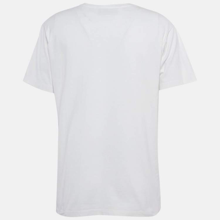 Pre Owned Gucci Off White Interlocking G Cotton Crew Neck T-Shirt M