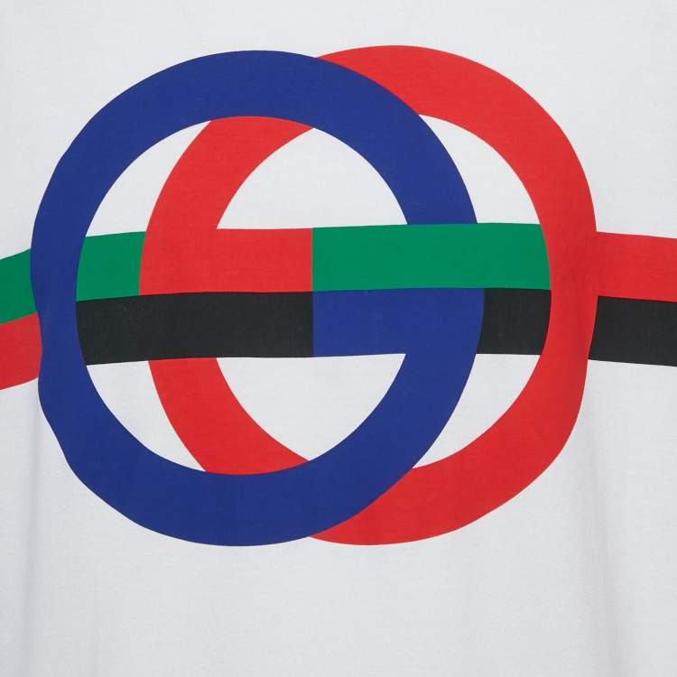 Pre Owned Gucci Off White Interlocking G Cotton Crew Neck T-Shirt M