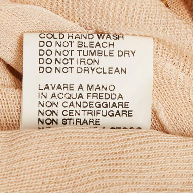 Pre Owned Gucci Light Orange Cotton Knit Wrap On Top XS