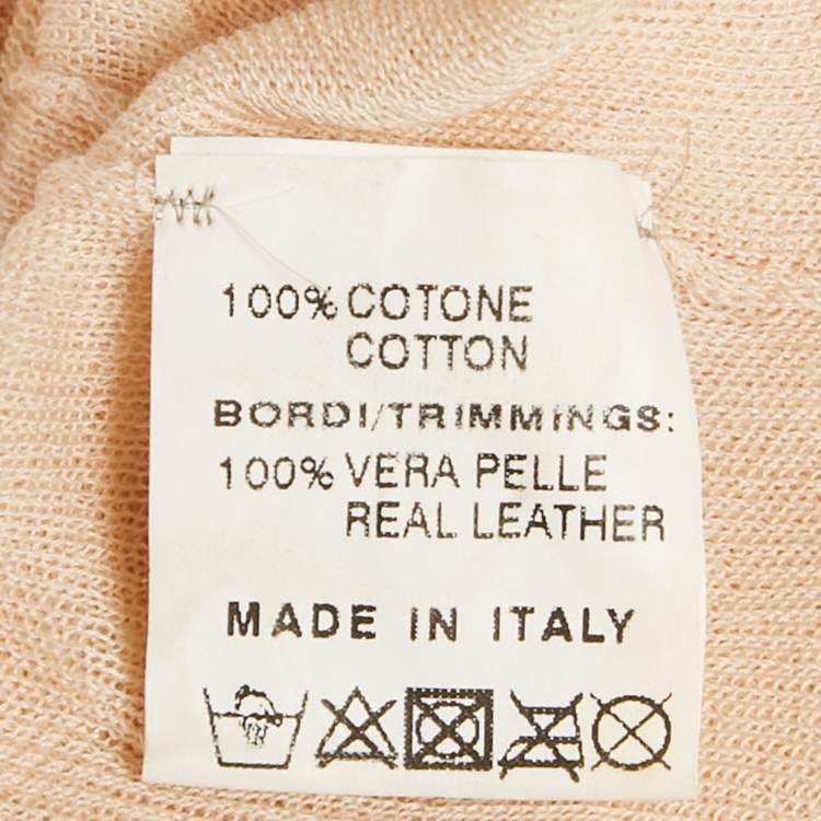 Pre Owned Gucci Light Orange Cotton Knit Wrap On Top XS