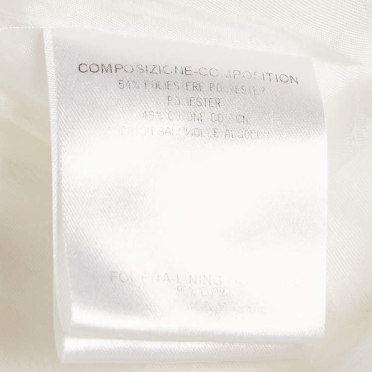 Pre Owned Gucci White Gabardine Flared Double Breasted Blazer S