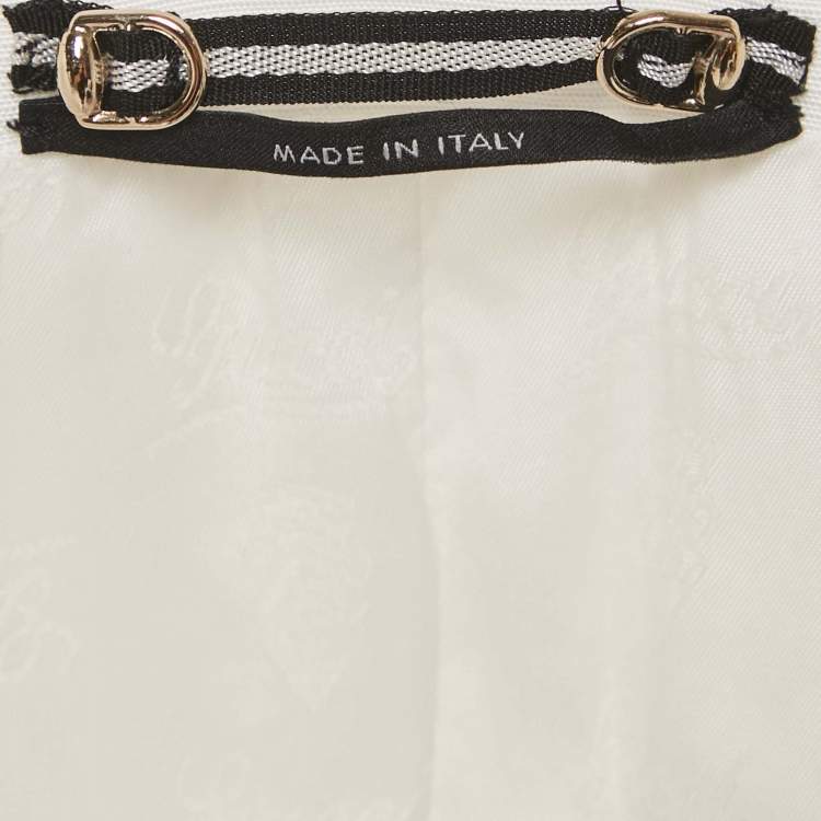 Pre Owned Gucci White Gabardine Flared Double Breasted Blazer S