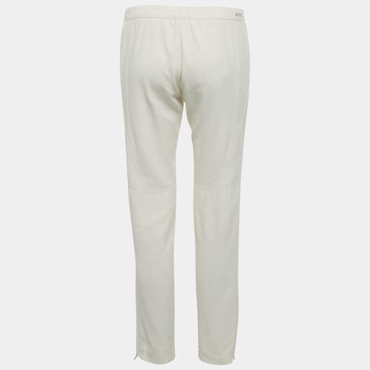 Pre Owned Gucci Cream Stretch Cotton Slim Fit Pants M/Waist 31"