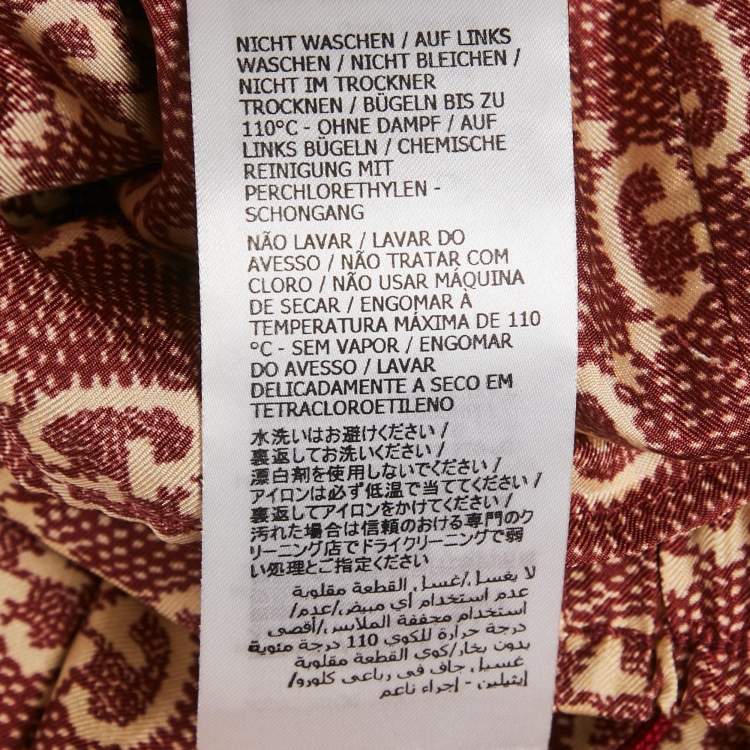 Pre Owned Gucci Red GG Print Silk Jogger Pants M