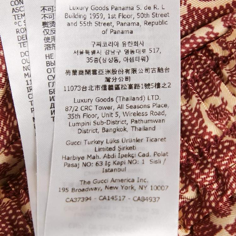 Pre Owned Gucci Red GG Print Silk Jogger Pants M