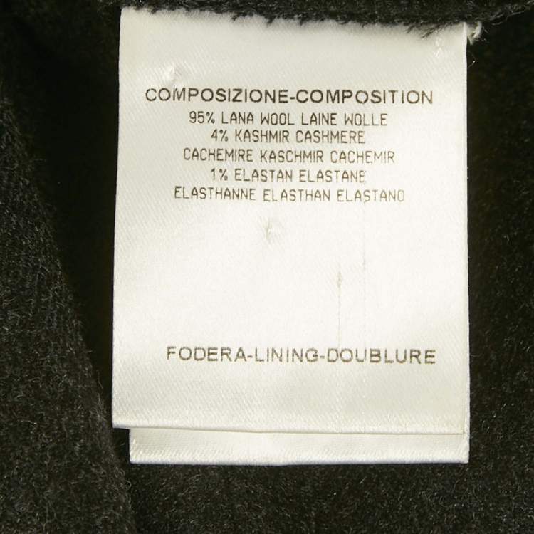 مملوكة مسبقًا Gucci Grey Wool Waist Detail Trousers M