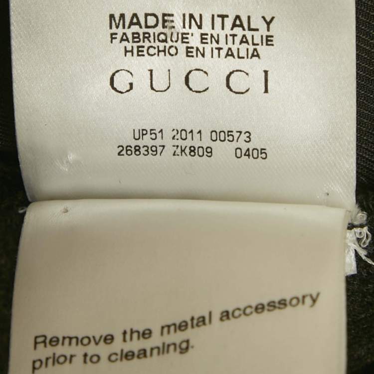 مملوكة مسبقًا Gucci Grey Wool Waist Detail Trousers M