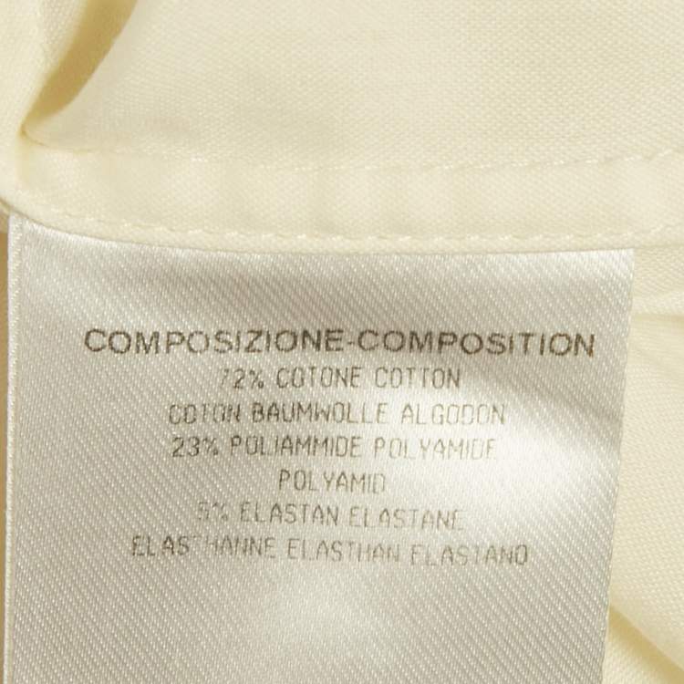 Pre Owned Gucci Cream Cotton Blend Long Sleeve Shirt S