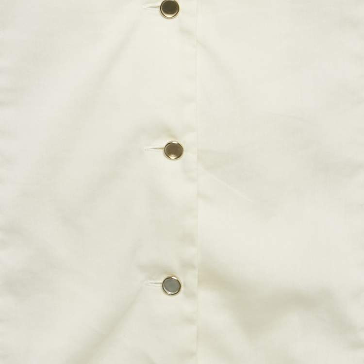Pre Owned Gucci Cream Cotton Blend Long Sleeve Shirt S
