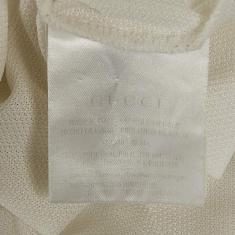 Pre Owned قميص بولو غوتشي قطني أبيض بتباين ياقة صغير