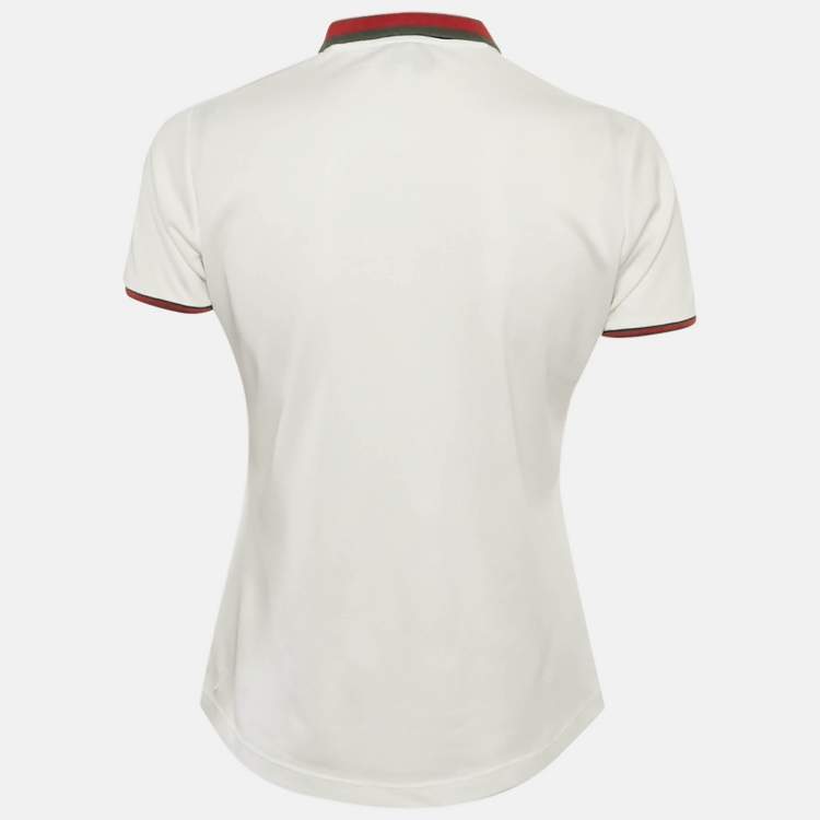 Pre Owned قميص بولو غوتشي قطني أبيض بتباين ياقة صغير