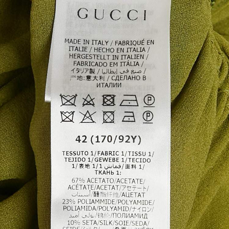 Pre Owned فستان غوتشي ميني حرير متعدد الألوان بطبقات مقاس متوسط (ميديم)