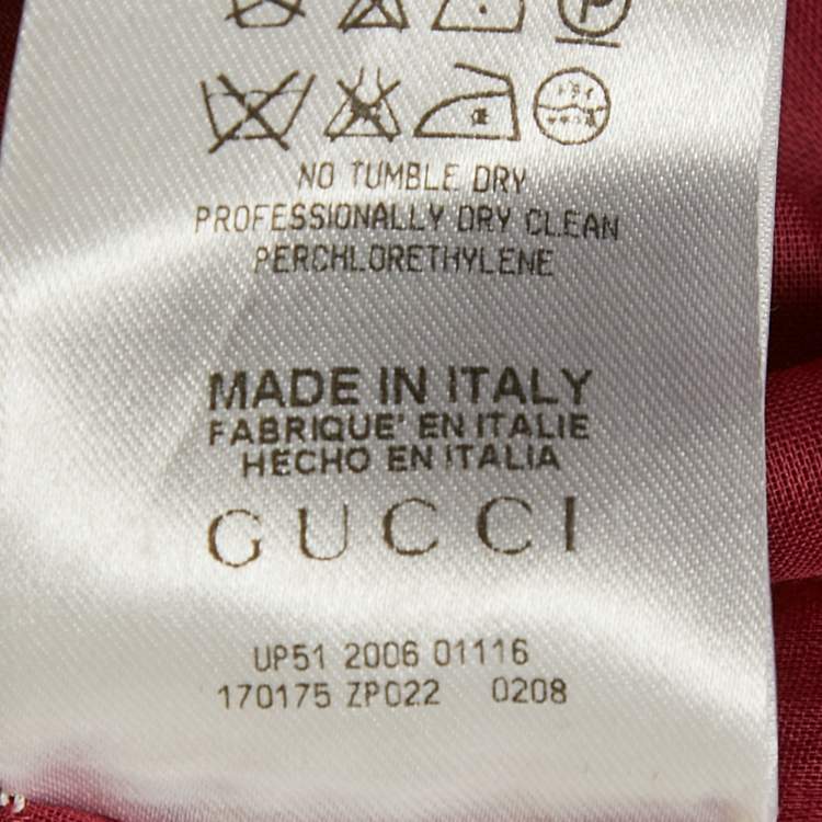 مملوكة مسبقًا Gucci Pink Cotton Semi Sheer Shirt S