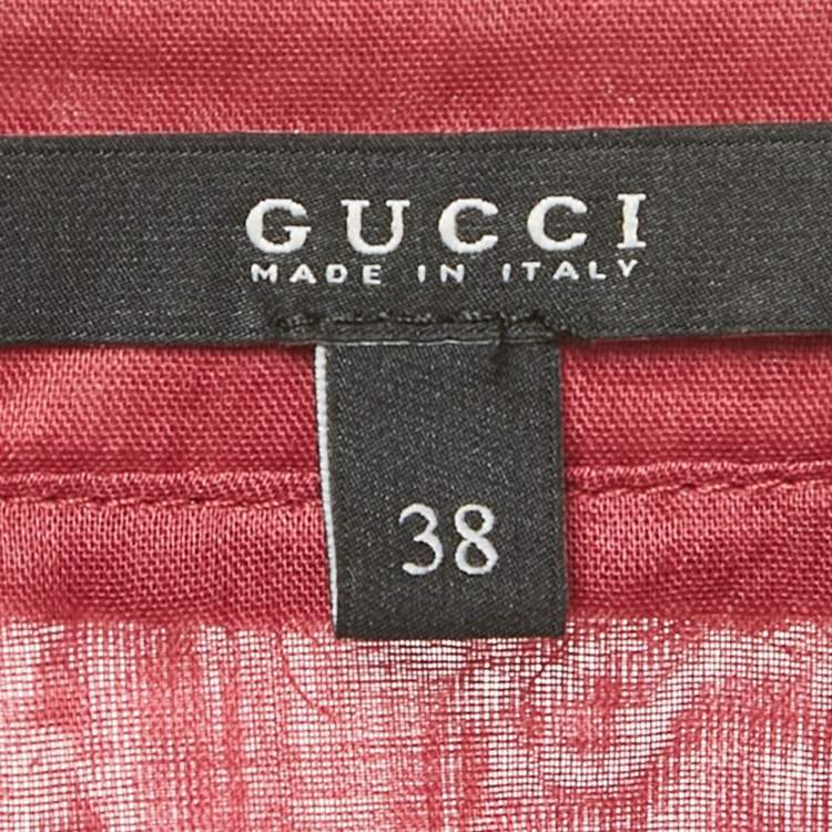 مملوكة مسبقًا Gucci Pink Cotton Semi Sheer Shirt S