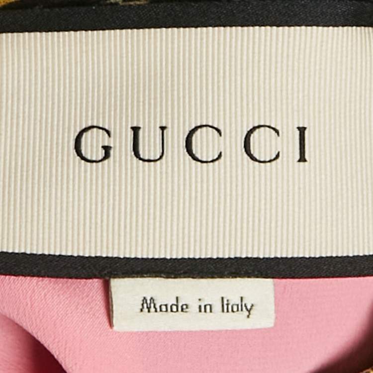 Pre Owned Gucci Multicolor Printed Silk Midi Dress S