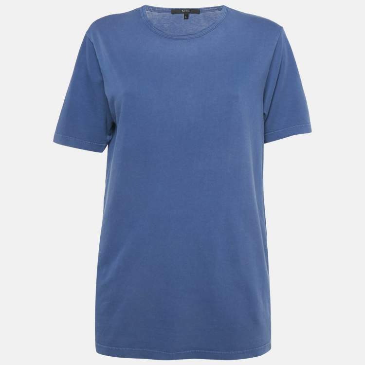 مملوكة مسبقًا Gucci Blue Jersey Crewneck T-Shirt L