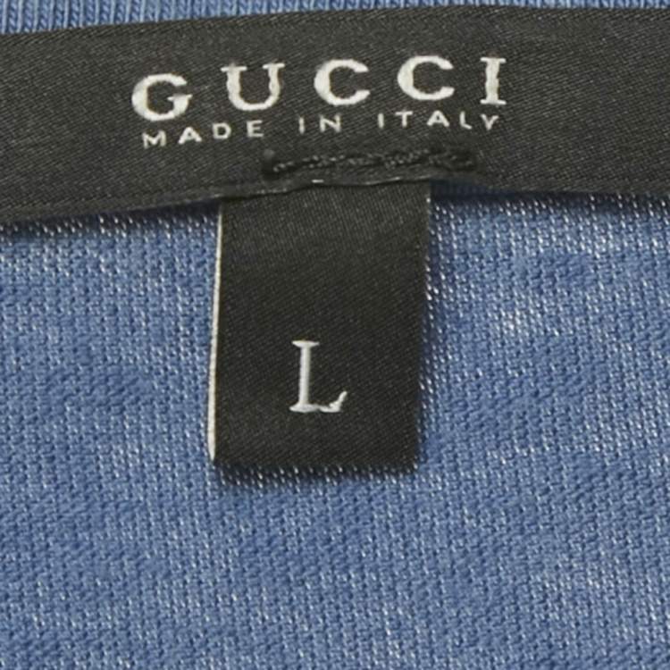 مملوكة مسبقًا Gucci Blue Jersey Crewneck T-Shirt L