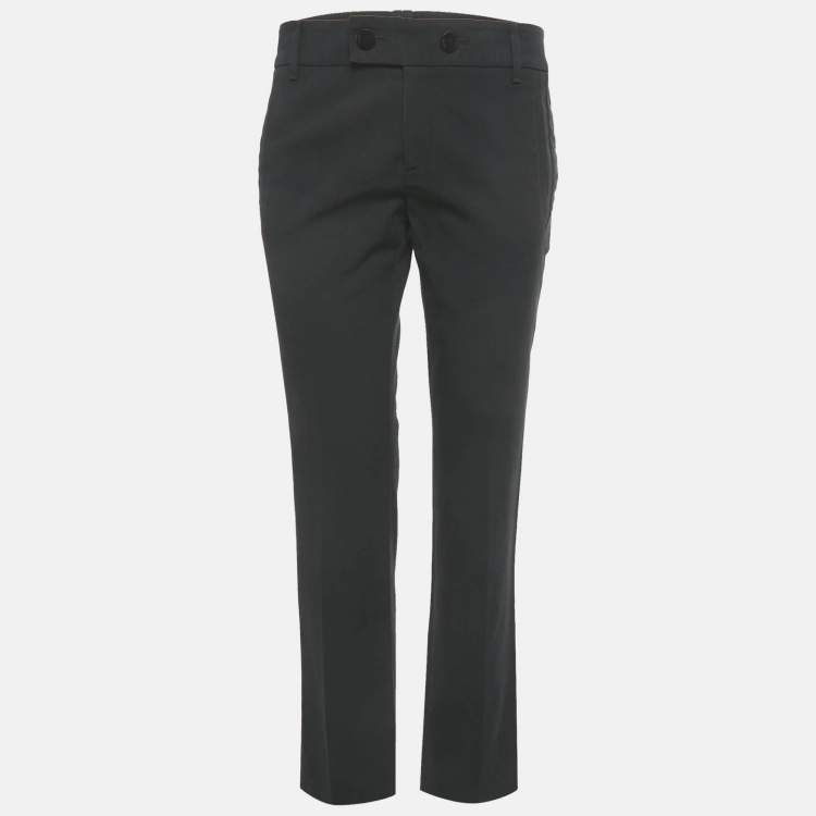 Pre Owned Gucci Navy Blue Cotton Formal Trousers M