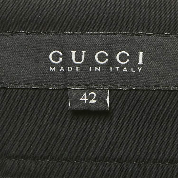 Pre Owned Gucci Navy Blue Cotton Formal Trousers M