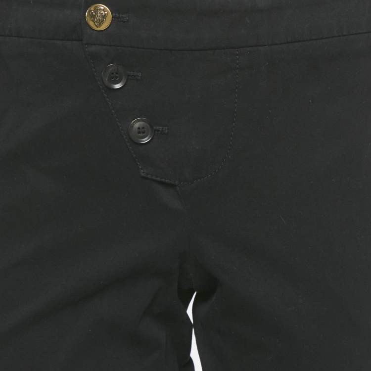 Pre Owned Gucci Black Cotton Slim Fit Trousers M