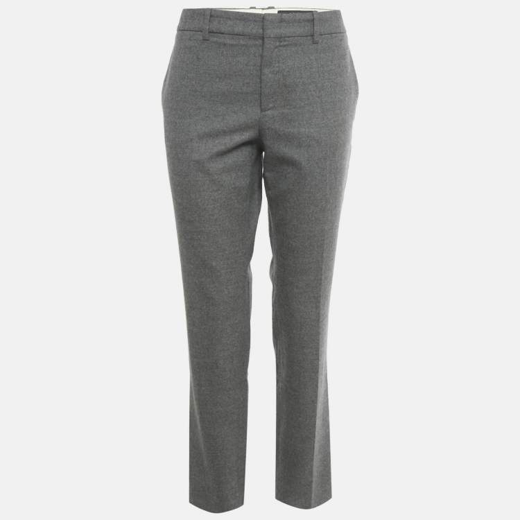 Pre Owned Gucci Grey Wool Slim Fit Trousers M