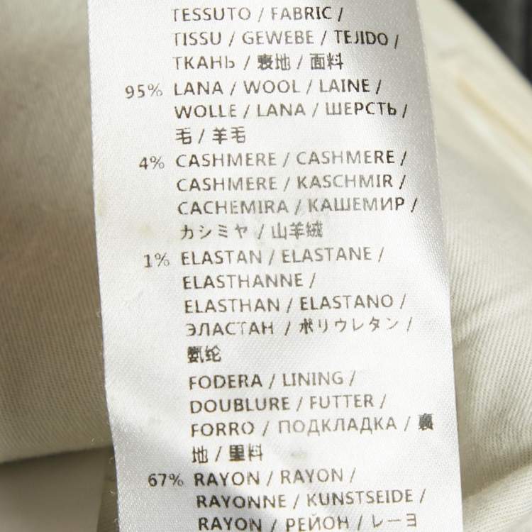 Pre Owned Gucci Grey Wool Slim Fit Trousers M