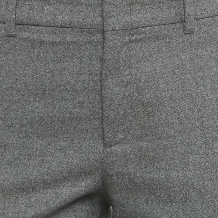 Pre Owned Gucci Grey Wool Slim Fit Trousers M