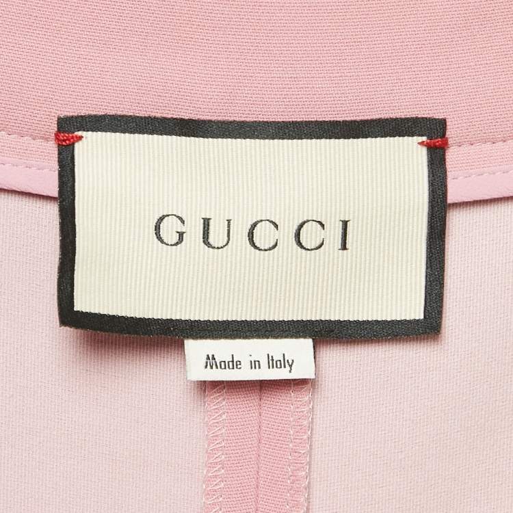 Pre Owned Gucci Pink Crepe Pleated Culottes M 