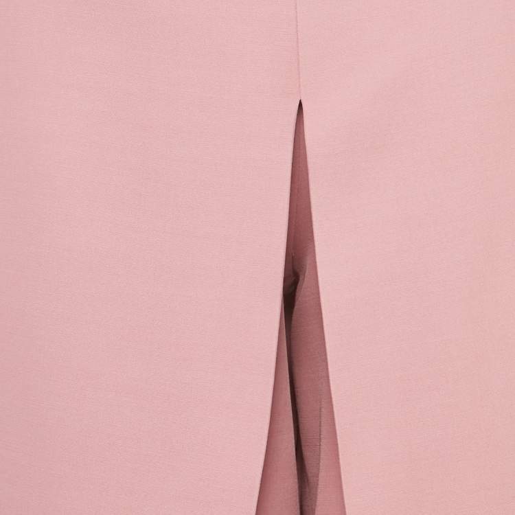 Pre Owned Gucci Pink Crepe Pleated Culottes M 