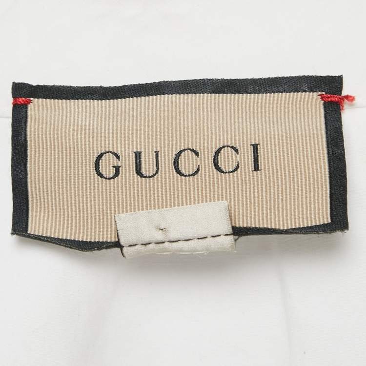 Pre Owned Gucci White Cotton Long Sleeve Crop Shirt S