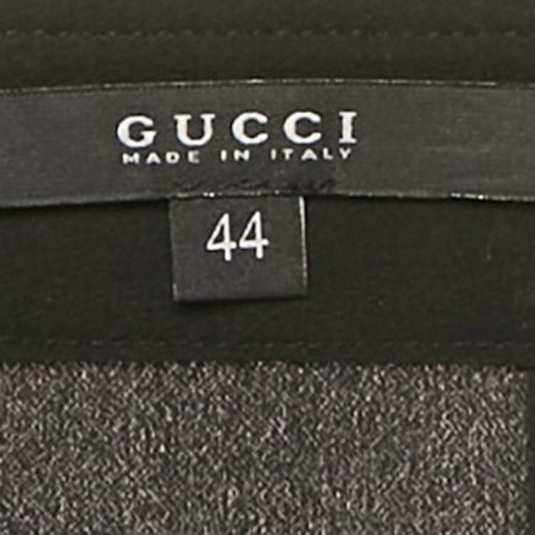 Pre Owned Gucci Black Silk Ruffled Blouse M