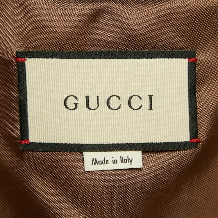 Pre Owned Gucci Green Gabardine Trench Coat L