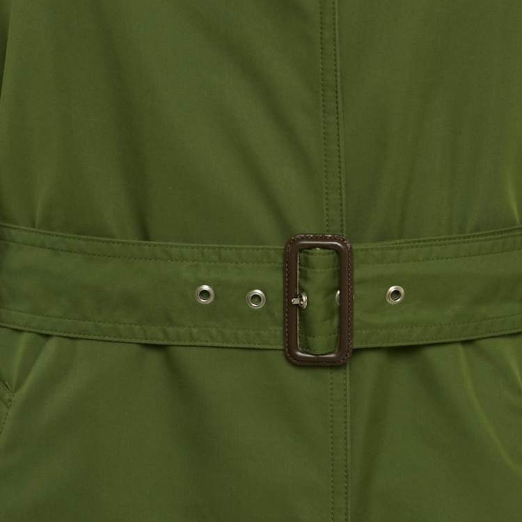 Pre Owned Gucci Green Gabardine Trench Coat L