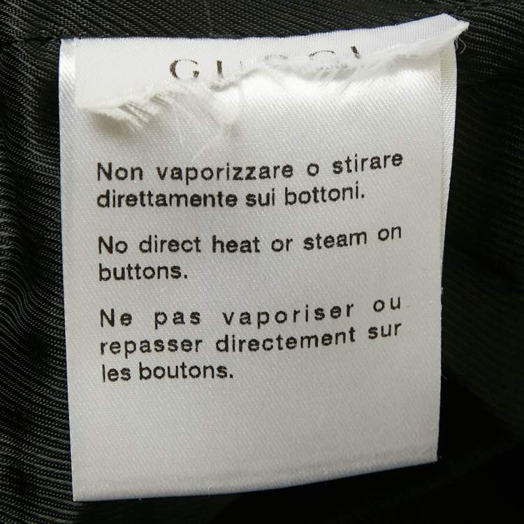 Pre Owned Gucci Black GG Diamond Wool Cape Jacket M