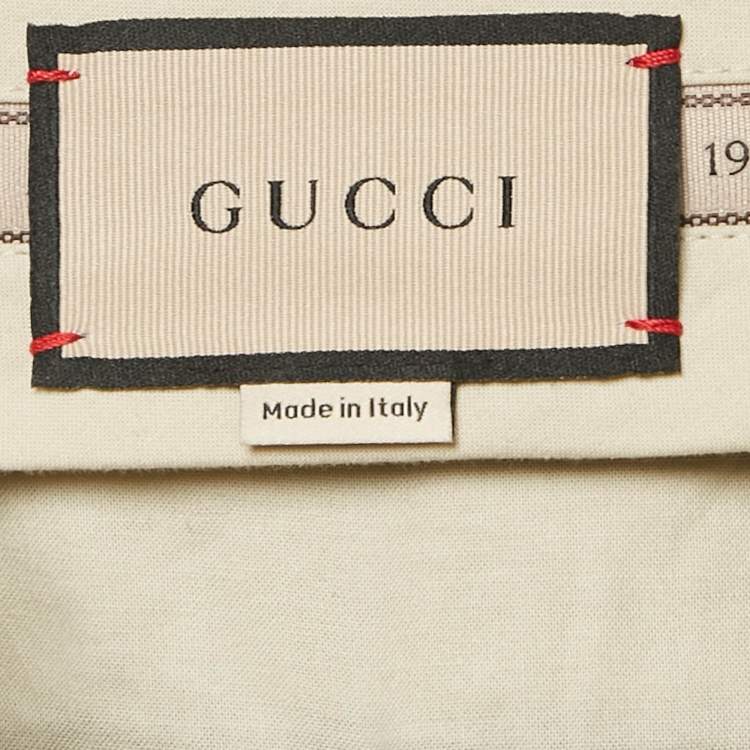 Pre Owned Gucci Charcoal Grey Wool GG Pattern Pants M